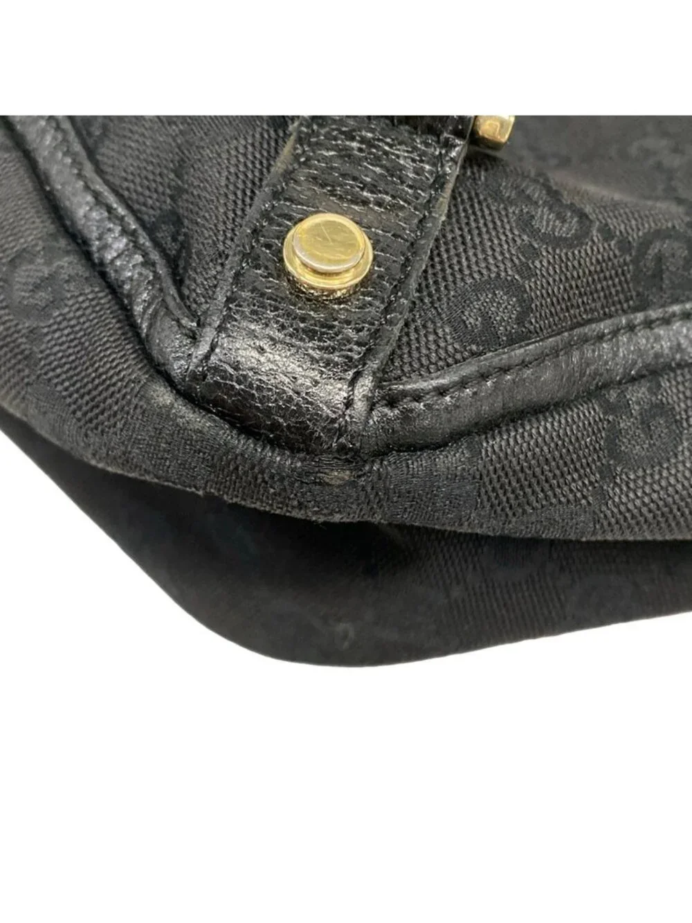 Gucci Tote Abbey GG Pattern Black Leather